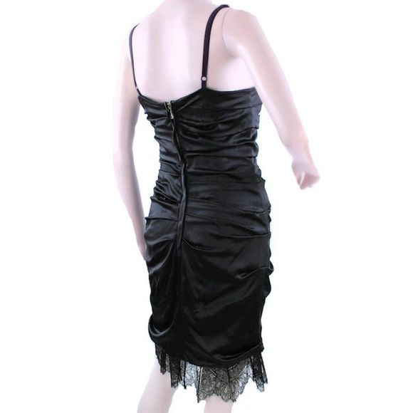 DOLCE & GABBANA Black Stretch Silk Corset Cocktail Dress - Picture 7 of 12